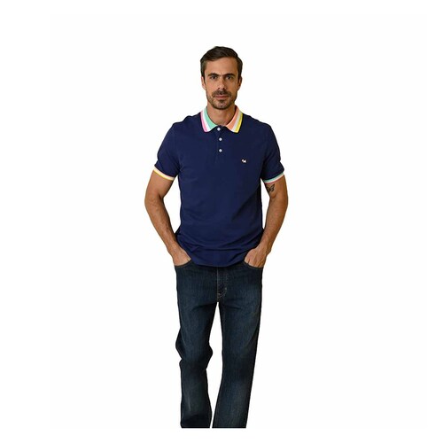 Playera Tipo Polo Ferrioni Kaisy Diseño Liso para Hombre