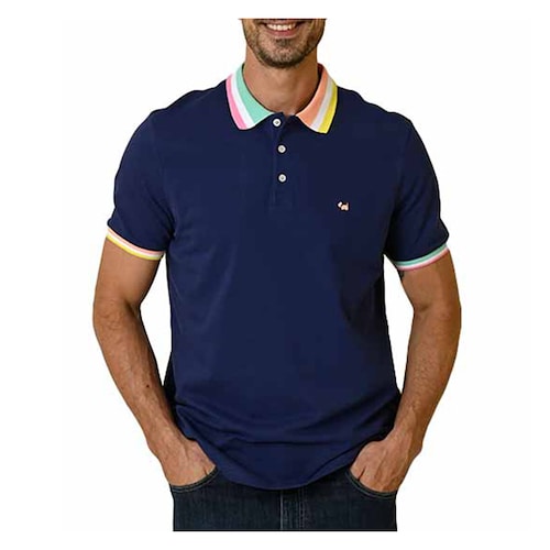 Playera Tipo Polo Ferrioni Kaisy Diseño Liso para Hombre