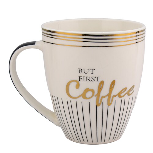 Taza Porcelana 700Ml 4 Diseños Surtidos Dorado Siglo Xxi