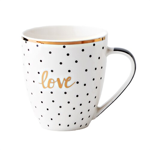 Taza Porcelana 700Ml 4 Diseños Surtidos Dorado Siglo Xxi