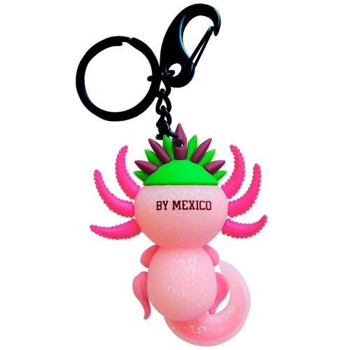 Llavero 3D Ajolote Rosa Glitter By Mexico