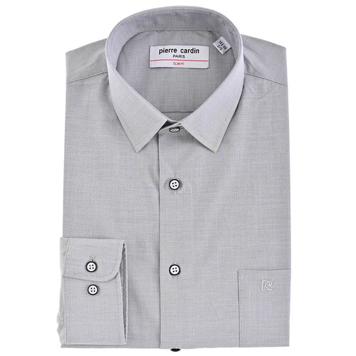Camisa de Vestir Pierre Cardin Slim Fit Color Gris para Hombre