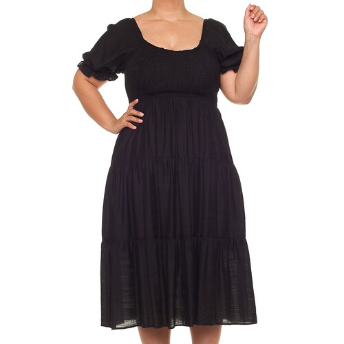 Vestido Largo con Olanes y Smock para Mujer Philosophy Jr Collec
