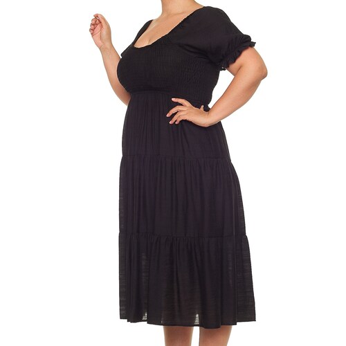 Vestido Largo con Olanes y Smock para Mujer Philosophy Jr Collec