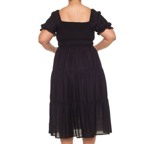 Vestido Largo con Olanes y Smock para Mujer Philosophy Jr Collec