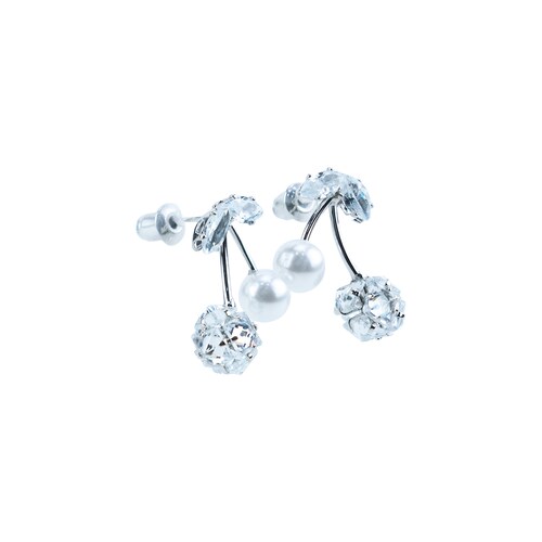 Aretes Cereza con Perla y Tipo Diamantes Lulu