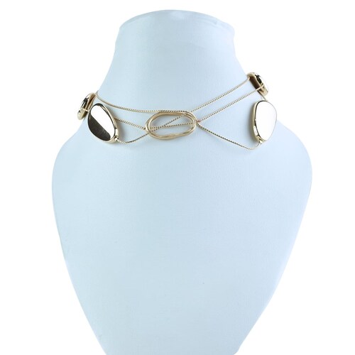 Collar Largo con Óvalos Dorados C2C