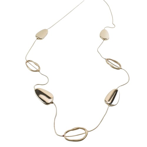 Collar Largo con Óvalos Dorados C2C