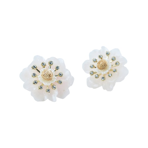 Aretes de Silueta de Flor Rosa con Tipo Diamantes  Lulu
