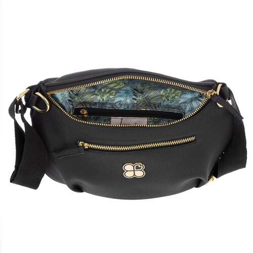 Bolso Cangurera Lover Color Negro  para Mujer