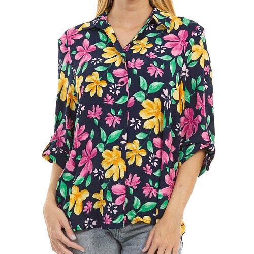 Blusa con Flores Coloridas Ann Miller para Mujer Plus