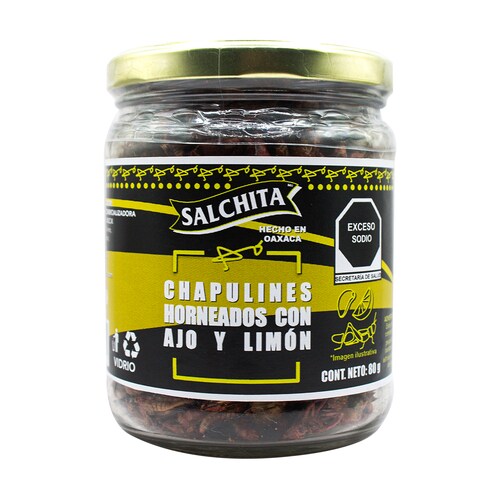  Chapulines Horneados Ajo Limon Salchita 80G