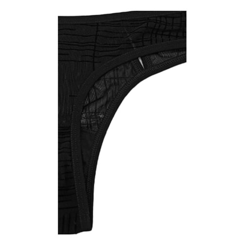 Tanga Mesh Rayas con Abertura en Costados Zelina