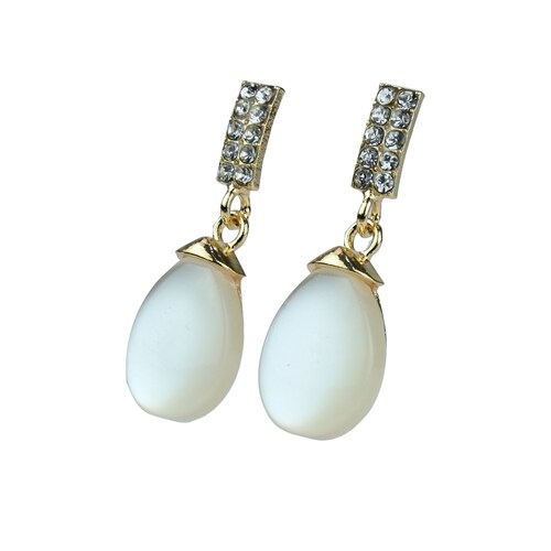 Aretes de Silueta de Gota con Piedras Decorativas  C2C
