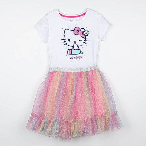 Vestido Estampado Manga Corta para Niña Hello Kitty
