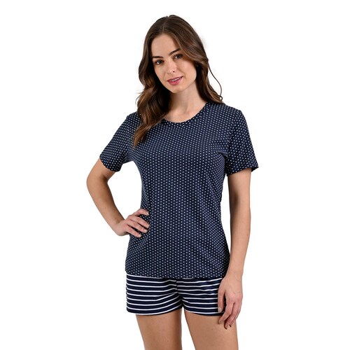 Pijama de Algodón con Manga Corta para Mujer Isotoner