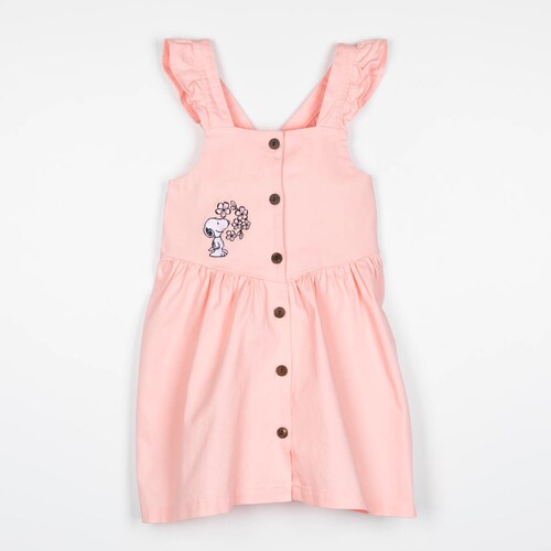Vestido con Olán Manga Corta para Niña Snoopy