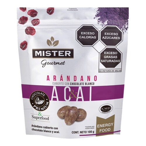 Arándano Cubierto con Chocolate Blanco Y Acai 100G Mr Pistacho