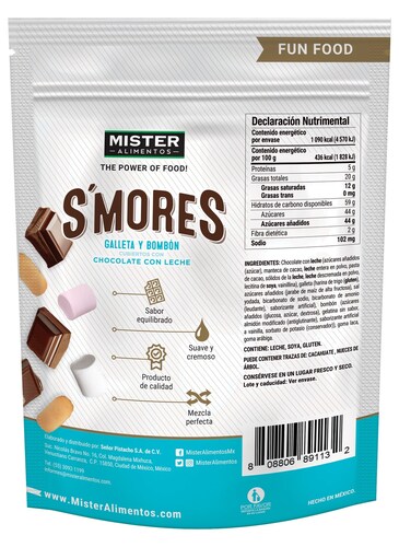  Galleta Y Bombón Cubierto de Chocolate con Leche 250G Mr Pistacho