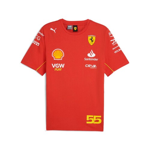 Playera Roja Ferrari Puma Sainz para Hombre