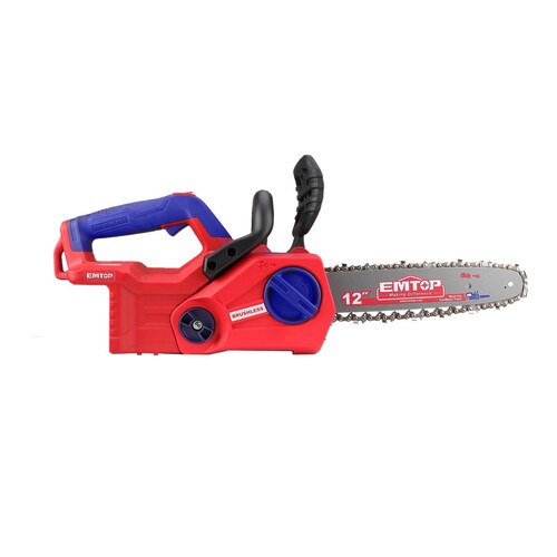 Motosierra Inalámbrica Emtop Brushless 20V Color Rojo