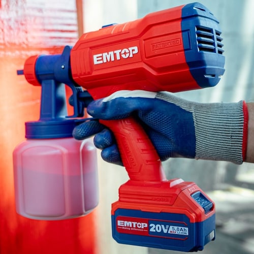Kit Pistola para Pintar Inalámbrica 20V de 800 Ml Emtop