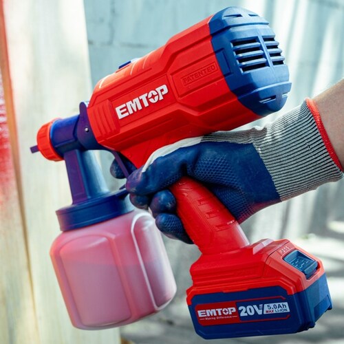 Kit Pistola para Pintar Inalámbrica 20V de 800 Ml Emtop