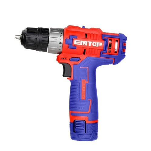 Kit Taladro Atornillador de 45 Nm Inalámbrico de 12V Emtop
