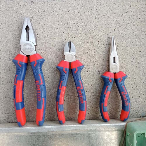 Juego de 3 Pinzas de Punta, Corte y Electricista Emtop