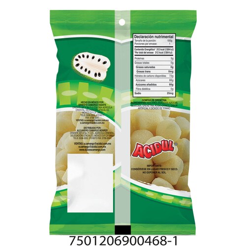 Gomitas Gourmet Guanabana 100 G Gomitas Acidul