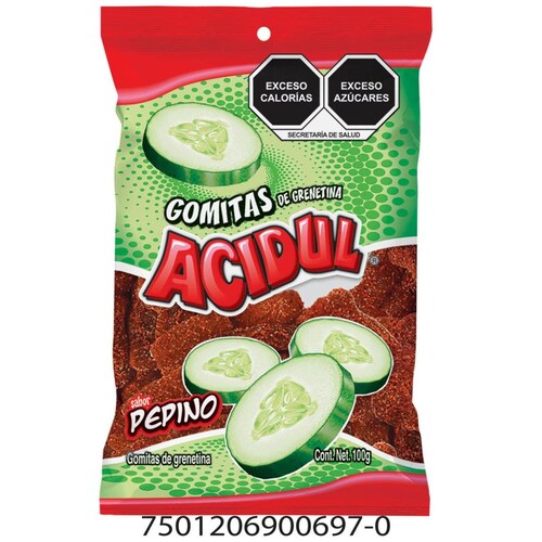 Gomitas de Pepino Enchilado 100 G Gomitas Acidul