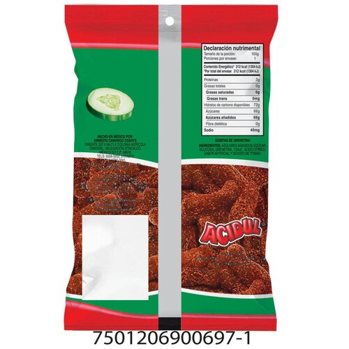 Gomitas de Pepino Enchilado 100 G Gomitas Acidul
