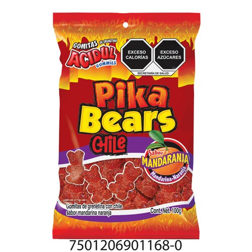 Gomitas de Oso Enchilado 100 G Gomitas Acidul