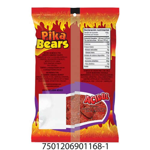 Gomitas de Oso Enchilado 100 G Gomitas Acidul