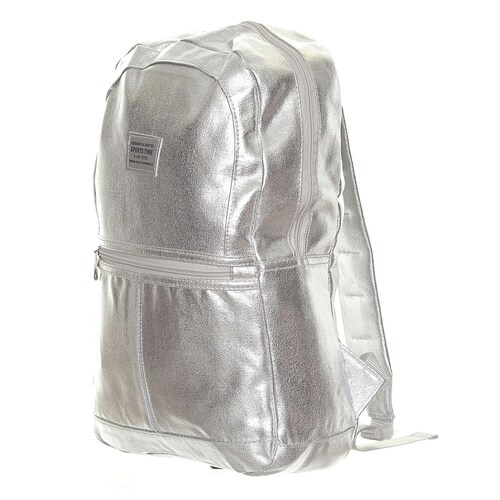 Back Pack Metalico Dos Bolsas Frontales Plata Sports Time