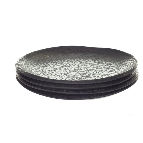 Vajilla 12 Pz Gh Yoko Negro Redonda Melamina Gibson