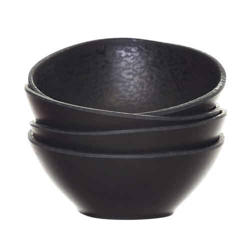 Vajilla 12 Pz Gh Yoko Negro Redonda Melamina Gibson