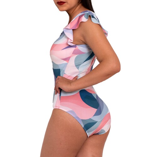 Traje de Baño Completo con Zipper al Frente para Mujer Relax