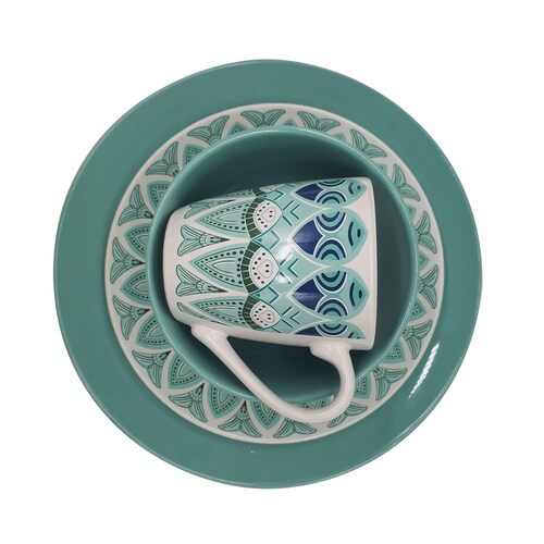 Vajilla 24 Piezas Cerámica Redonda Mandala Home & Details