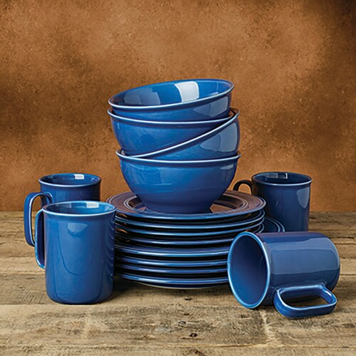 Vajilla de Cerámica  16 Piezas  Azul Tabletops Gallery