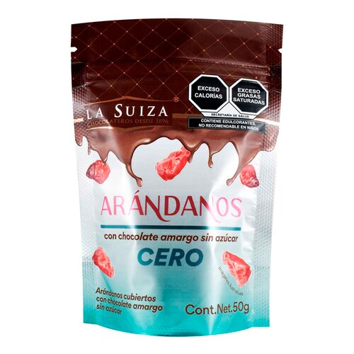 Bolsa de Arándanos con Chocolate Amargo Sin Azúcar 50 G  la Suiza