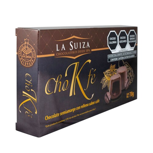 Chocolate Semi-Amargo con Relleno Sabor Café 70G la Suiza