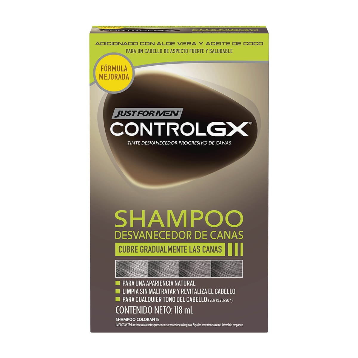 Shampoo Tinte Desvanecedor De Canas Control Gx 118 ml image number 0