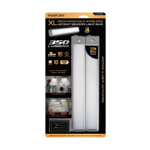 Set de 2 Lámparas de Barra Inalámbrica Recargable 350 Lm Farpoint
