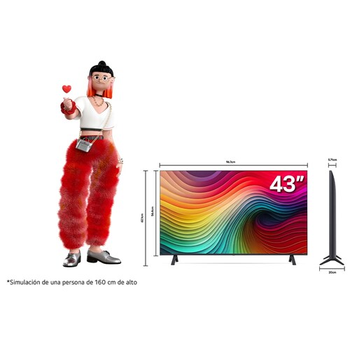 Pantalla LG Nanocell 43 Pulgadas 4K Smart Tv Thinq Ai 43Nano80Tsa