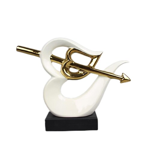 Corazones Flechados Gold White Vintage Home