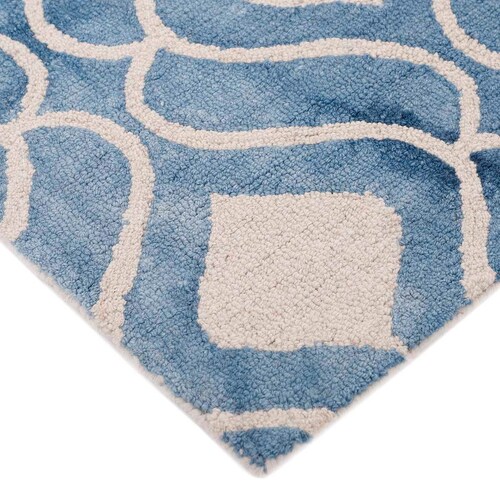 Tapete Artesanal Home & Details Mosaico 120X170 Cm Azul