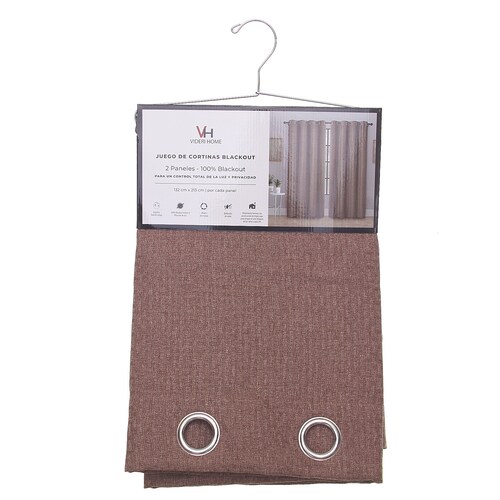 Cortinas 2 Páneles 130X210 Blackout Café Videri Home