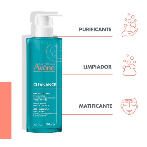 Avène Cleanance Gel Limpiador para Piel Grasa 400Ml