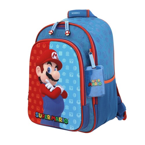Mochila Dulp Mario Bros Primaria Azul Chenson